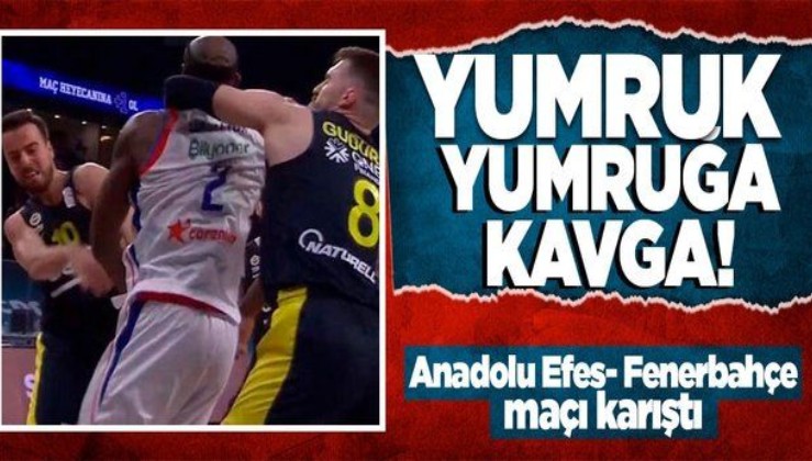 Anadolu Efes - Fenerbahçe Beko basketbol maçında kavga! Chris Singleton ve Melih Mahmutoğlu birbirine girdi