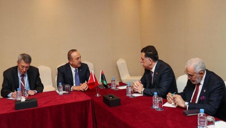 Bakan Mevlüt Çavuşoğlu, Libya Başkanlık Konseyi Başkanı El-Sarraj ile görüştü.