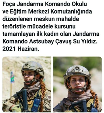 Türkiye'de ilk oldu! Jandarma Komando Astsubay Çavuş Su Yıldız'ın gururu
