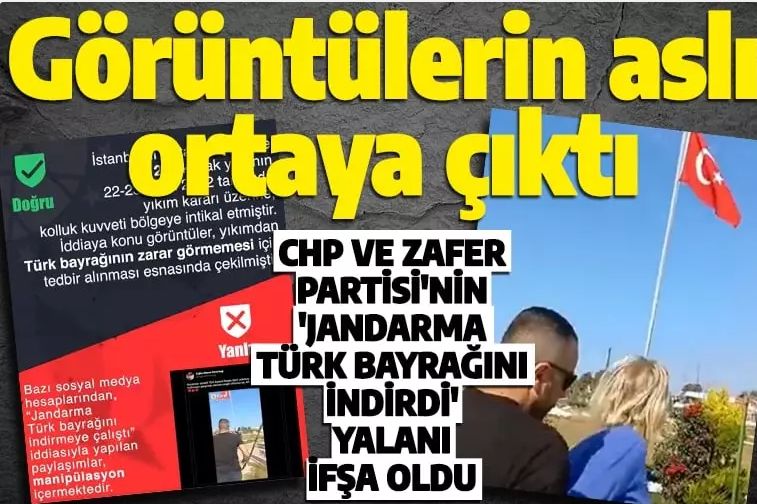Jandarma Türk bayrağını indirmeye çalıştı, demişlerdi: Provokasyonu ortaya çıktı