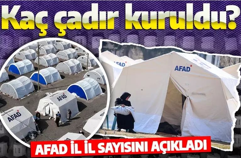 AFAD 10 ilde kurulan çadır sayısını açıkladı! İşte il il kurulan çadır sayıları