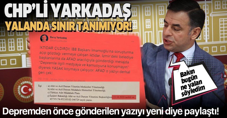 Eski İstanbul Milletvekili Barış Yarkadaş yalanda sınır tanımıyor!