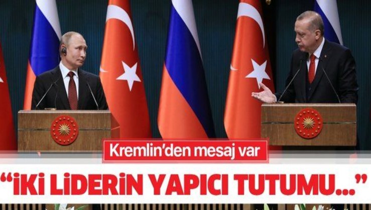 Kremlin'den dikkat çeken açıklama: Putin ve Erdoğan'ın yapıcı tutumu, uyumlu çözümlerin bulunmasına izin veriyor
