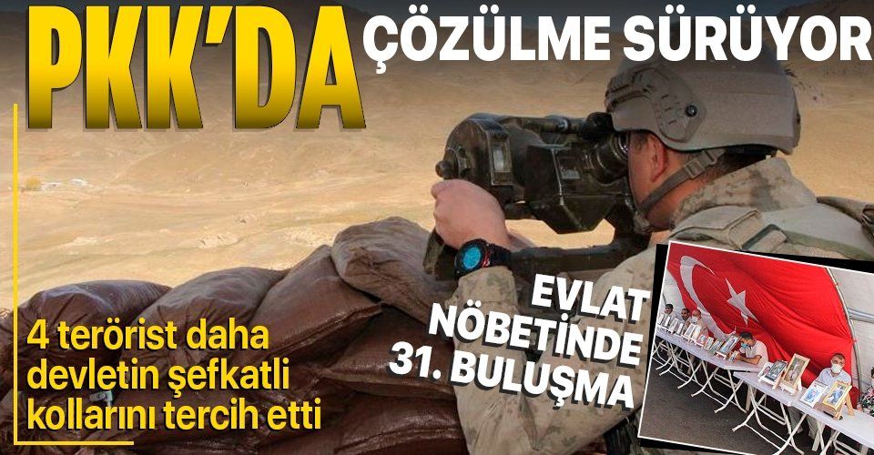 PKK'da çözülme devam ediyor! İçişleri Bakanlığı duyurdu: 4 terörist teslim oldu