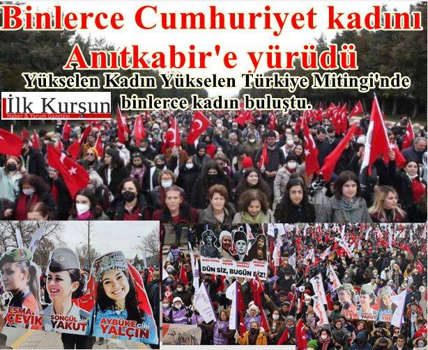 Cumhuriyet kadınları Anıtkabir'e yürüdü