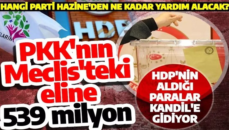 Partilerin hazineden alacakları yardımlar belli oldu! PKK'nın Meclis'teki eline 539 milyon
