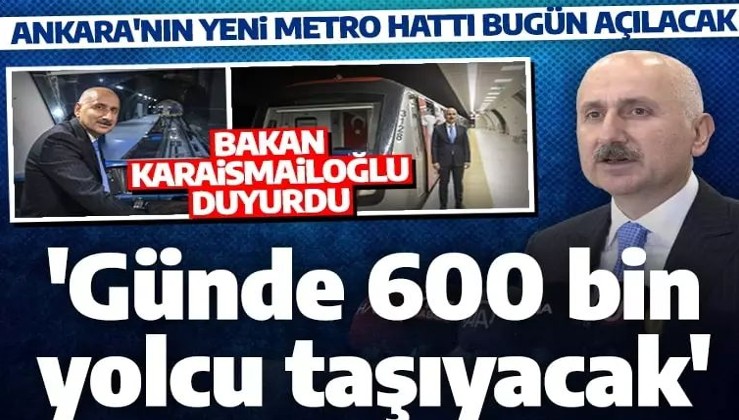 Bakan Karaismailoğlu Ankara'nın yeni metro hattını inceledi! Açılışı bugün yapılacak!