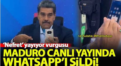 Küresel emperyalizme böyle kafa tuttu! Maduro canlı yayında WhatsApp'ı telefonundan sildi!