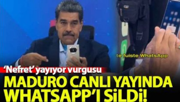 Küresel emperyalizme böyle kafa tuttu! Maduro canlı yayında WhatsApp'ı telefonundan sildi!