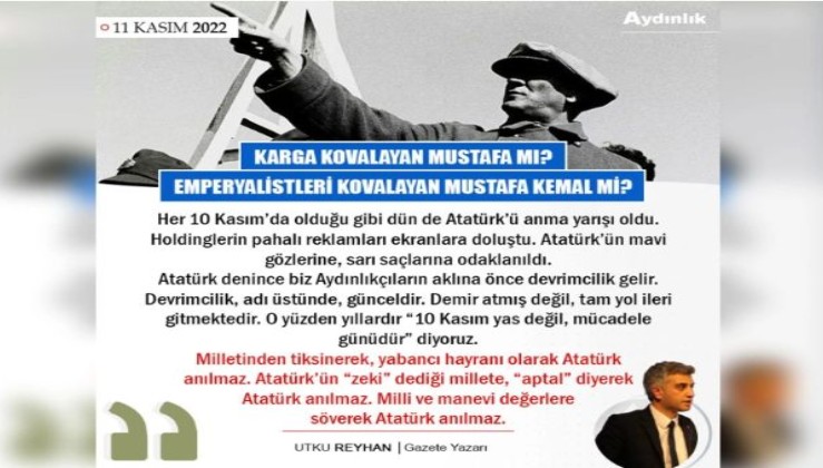 Karga kovalayan Mustafa mı? Emperyalistleri kovalayan Mustafa Kemal mi?