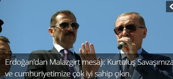 Erdoğan’dan Malazgirt mesajı: Kurtuluş Savaşımıza ve cumhuriyetimize çok iyi sahip çıkın.