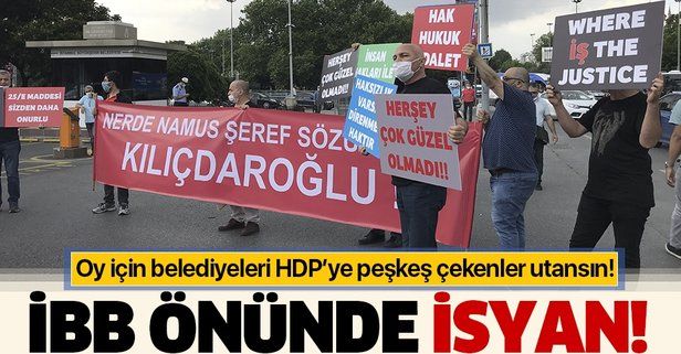 Son dakika: İSPARK'tan çıkartılan işçiler İBB önünde protesto yaptı: Nerede namus şeref sözü veren Kılıçdaroğlu