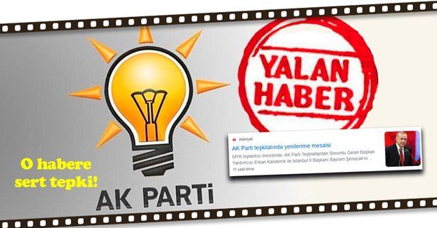 AK Parti'den Hürriyet gazetesine yalanlama: Ne ilçe başkanlarımız Ankara’ya çağırılmıştır..
