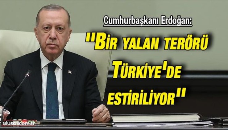 Cumhurbaşkanı Erdoğan: ''Bir yalan terörü Türkiye'de estiriliyor''