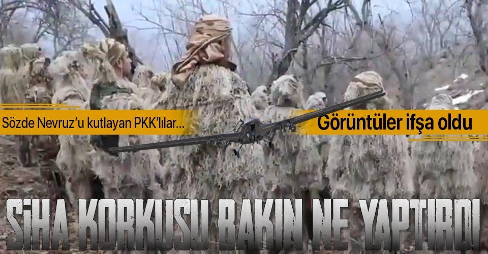 PKK'nın SİHA ve İHA korkusu bunu yaptırdı! Sözde Nevruz kutlamalarını bakın nasıl yaptılar! Görüntüler ifşa oldu!