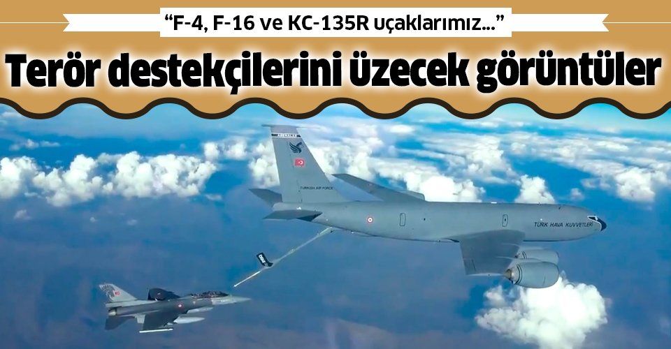 'Teröristle Mücadele Harekâtı Destekleme' uçuşu gerçekleştirildi! F4, F16 ve KC135R uçakları...