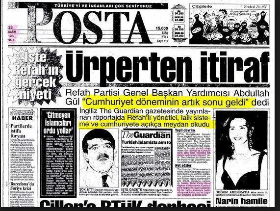 Abdullah Gül'ün 23 yıl önce The Guardian'a verdiği röportajdaki 'Türkiye'de Cumhuriyet'in sonu geldi' sözleri yeniden gündemde