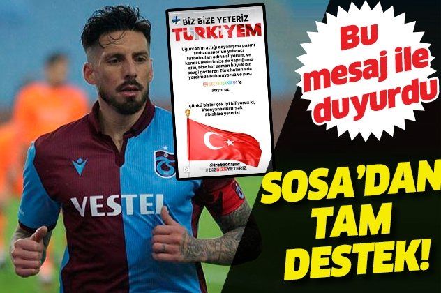 Trabzonsporlu Sosa'dan 'Milli Dayanışma Kampanyası'na destek