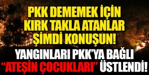 Terör örgütü PKK dememek için kırk takla atanlar şimdi konuşun! Orman yangınlarını PKK'ya bağlı 'Ateşin Çocukları' üstlendi!