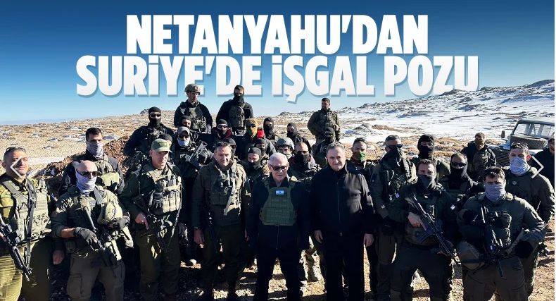 İsrail Başbakanı Netanyahu Suriye'de işgal ettiği Hermon Dağı'nda