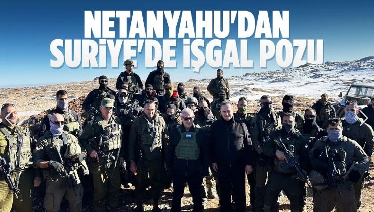 İsrail Başbakanı Netanyahu Suriye'de işgal ettiği Hermon Dağı'nda