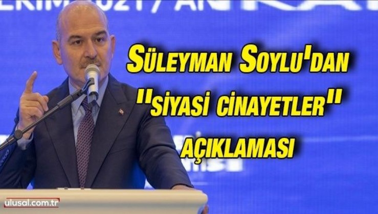 İçişleri Bakanı Süleyman Soylu'dan ''siyasi cinayetler'' açıklaması