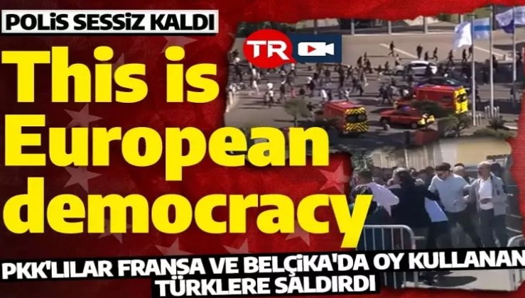 PKK'lılar Belçika ve Fransa'da oy kullanan Türklere saldırdı! Polis sadece izledi!