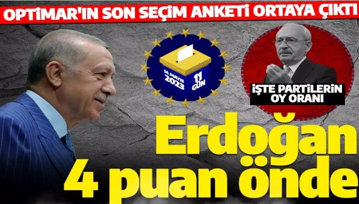 Son seçim anketinde çarpıcı sonuç! Erdoğan ile Kılıçdaroğlu arasında 4 puan fark var
