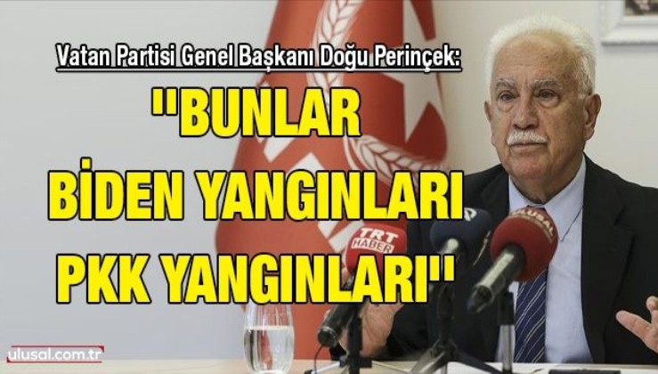 Vatan Partisi Genel Başkanı Doğu Perinçek: ''Bunlar Biden yangınları PKK yangınları''