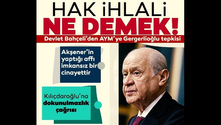 MHP Lideri Devlet Bahçeli'den HDPKK ile mücadele eden Süleyman Soylu'ya destek, HDPKK'yı koruyan AYM'ye sert tepki:
