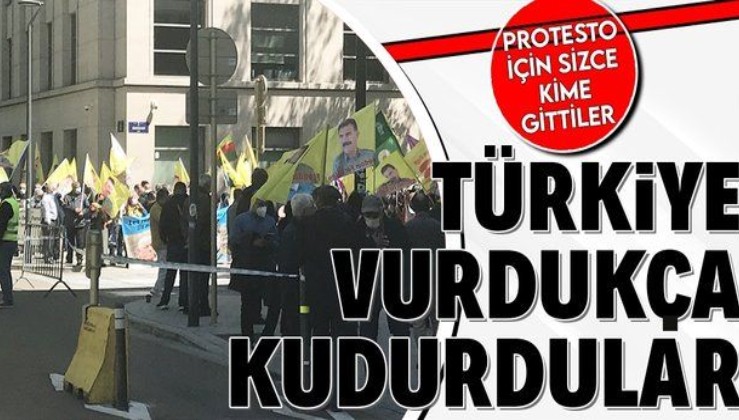 Terör örgütü PKK yandaşları Brüksel'de Türkiye aleyhine eylem yaptı
