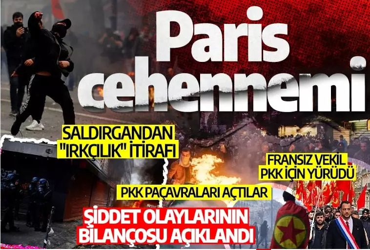 Paris cehennemi yaşıyor! PKK yanlılarının yol açtığı şiddet olaylarının bilançosu açıklandı
