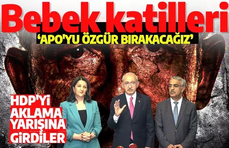 Bebek katili Apo'yu özgür bırakacağız diyen HDP'nin kanlı yüzü