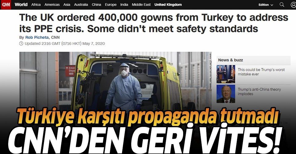 CNN International Türkiye’den İngiltere’ye gönderilen koruyucu giysilere dair yanıltıcı haberini düzeltti