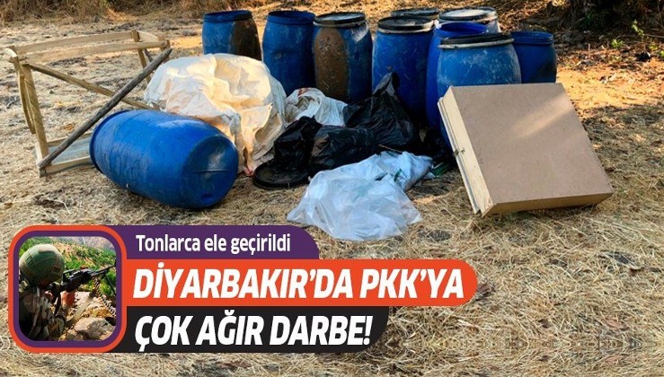 Diyarbakır'da PKK büyük darbe! Tonlarca ele geçirildi