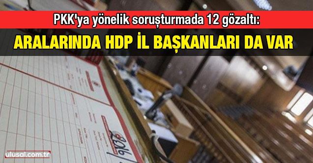 PKK'ya yönelik soruşturmada 12 gözaltı: Aralarında HDP il başkanları da var