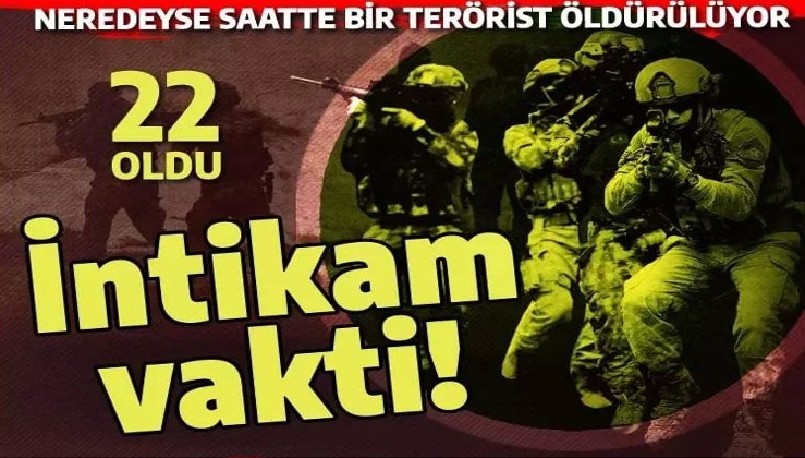 Şehit Mehmetçiklerin intikamı alınıyor: Dünden beri 22 terörist öldürüldü