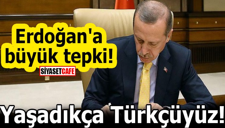 Erdoğan'a büyük tepki! Yaşadıkça Türkçüyüz