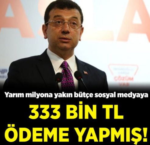İmamoğlu'nun israf bilançosu artıyor: Facebook'a 333 bin TL reklam ödemesi!