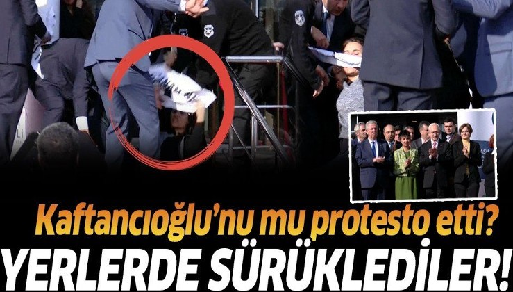 Kılıçdaroğlu'nun katıldığı törende olay! Pankart açmak isteyen kadına sert müdahale.