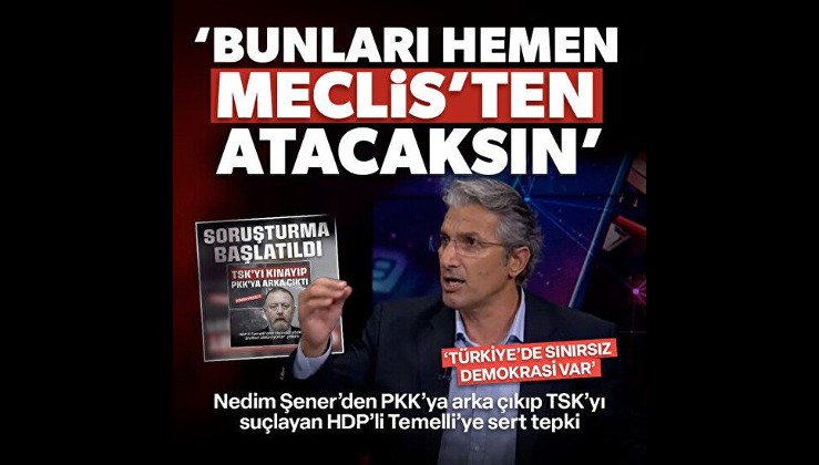 Nedim Şener'den PKK'ya arka çıkan HDP'li Temelli'ye sert tepki: Bunların hepsini Meclis'ten dışarıya atacaksın