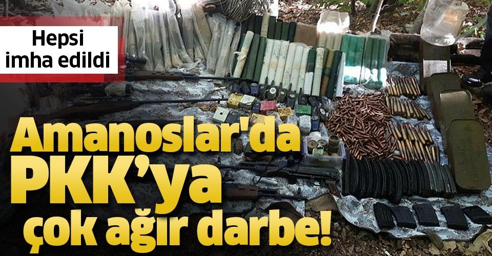 Amanoslar'da terör örgütüne ağır darbe! PKK'nın cephaneliği bulundu.