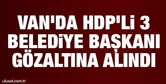 Van'da HDP'li 3 belediye başkanı gözaltına alındı