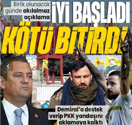 Özgür Özel iyi başladı kötü bitirdi! Merih Demiral destek verirken terör örgütü PKK sempatizanı Deniz Naki'yi savundu