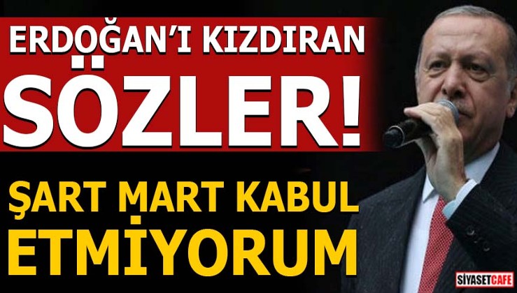 Cumhurbaşkanı Erdoğan'ı kızdıran sözler: Şart mart kabul etmiyorum