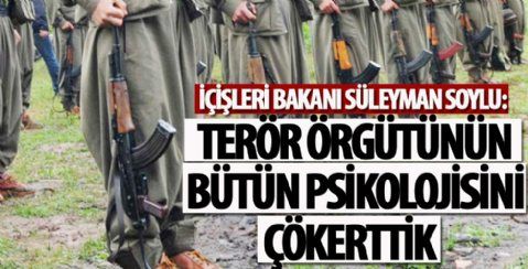 Son dakika: İçişleri Bakanı Süleyman Soylu: Terör örgütünün bütün psikolojisini çökerttik