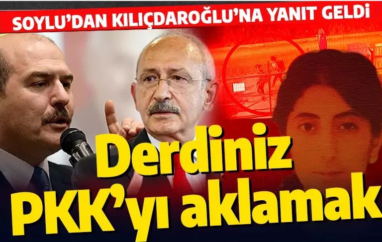 Bakan Soylu'dan Kılıçdaroğlu'na yanıt: Derdiniz, ortağınız PKK'yı kurtarmak!