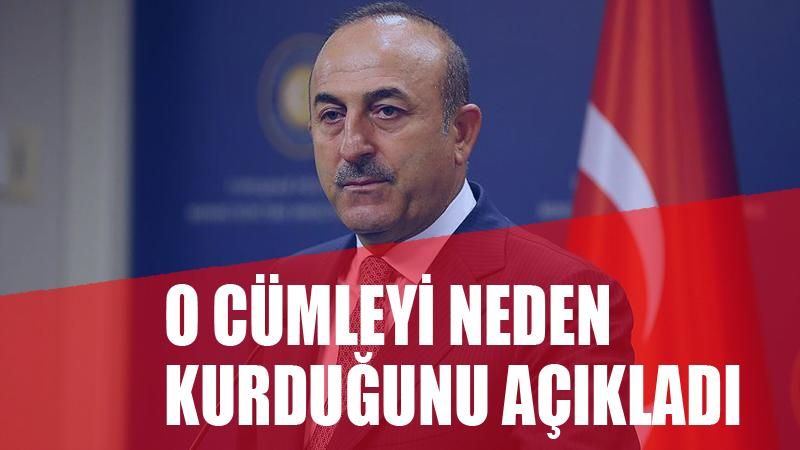 Dışişleri Bakanı Mevlüt Çavuşoğlu o cümleyi neden kurduğunu açıkladı