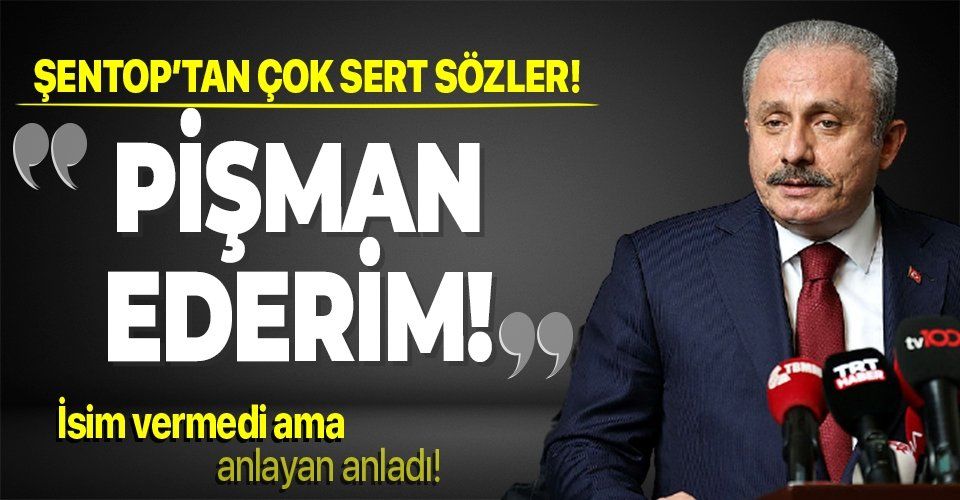 TBMM Başkanı Mustafa Şentop'tan sert cevap: Pişman ederim!