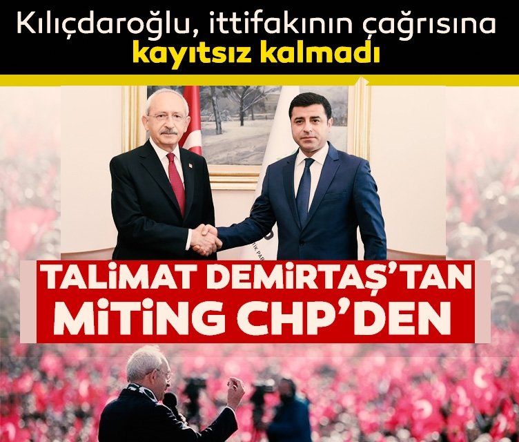 HDP'li Selahattin Demirtaş çağrı yaptı, CHP anında karşılık verdi! Miting kararı alındı